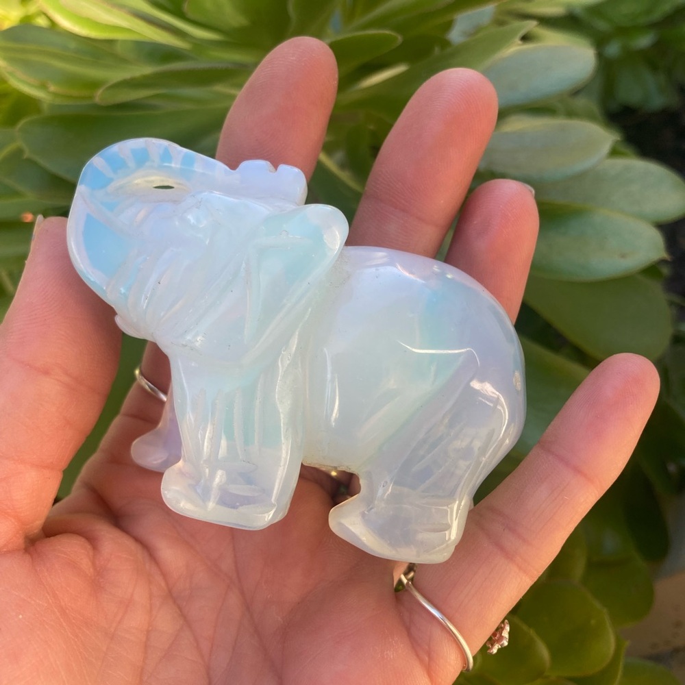 Beautiful Opalite carved elephant